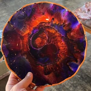 Vibrant Terracotta Glaze Art Plate